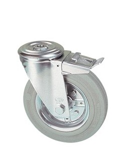 LGR 100/QRD  Otočné kolo s šedou obručí s otvorem a brzdou