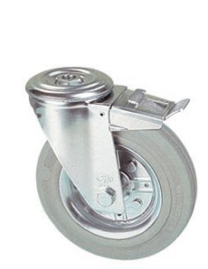 LGB 100/QRD  Otočné kolo s šedou obručí s otvorem a brzdou